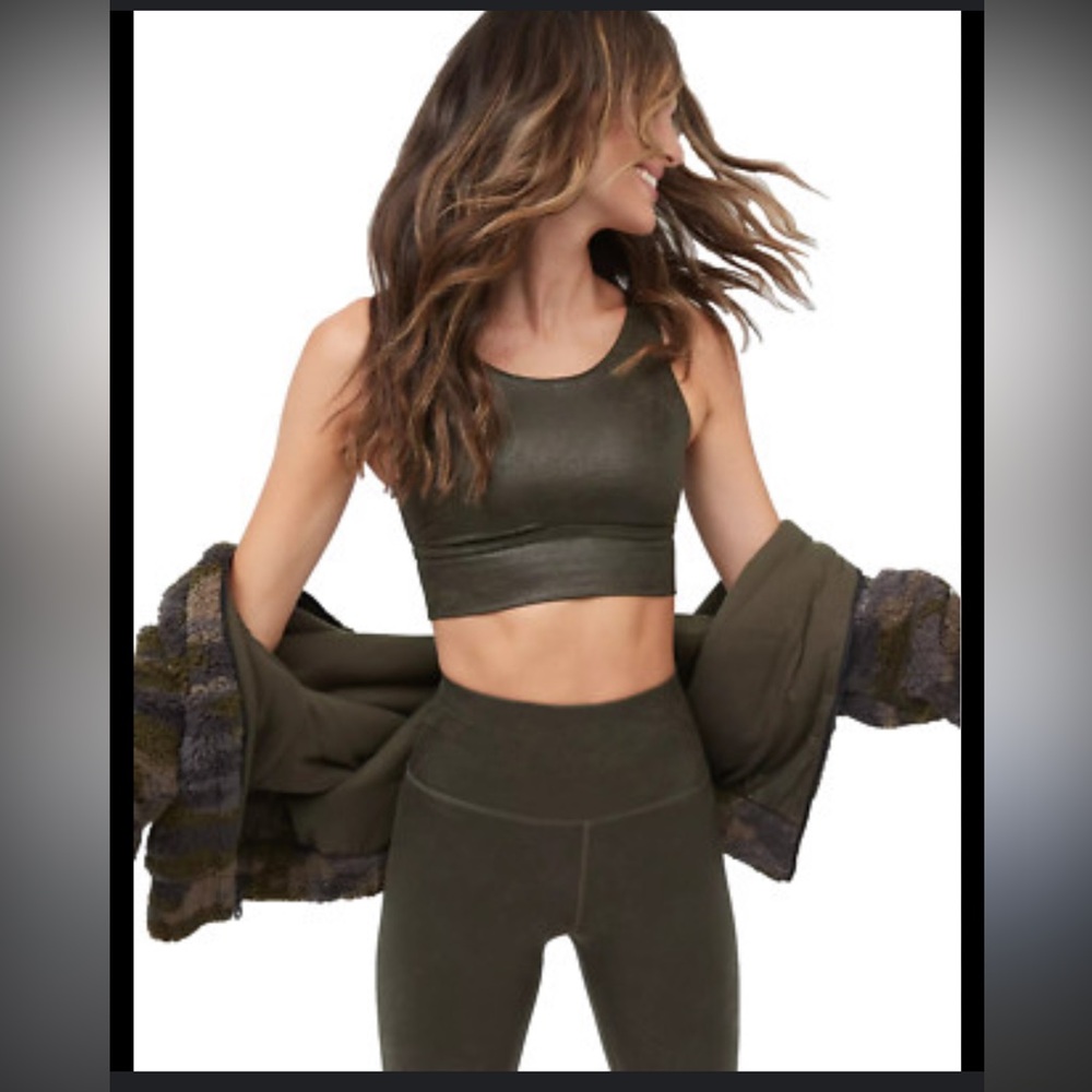 Offline by Aerie Sports Bra & Legging Set, Stretchy Faux Leather Clean Aesthetic